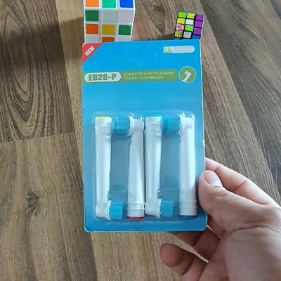 Cho máy Oral B Braun, bộ 4 Đầu Bàn Chải đánh răng điện thay thế MIHOCO EB28-P New Sensitive, làm sạch răng, cho nướu nhạy cảm, BỊ VIÊM