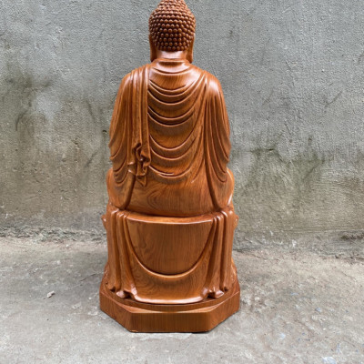 Tượng phật thích ca bằng gỗ hương đá kt cao 50×25×25cm