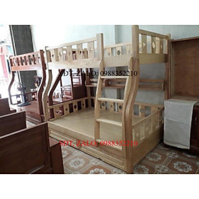 Giường Tầng Trẻ Em Gỗ Sồi Nga