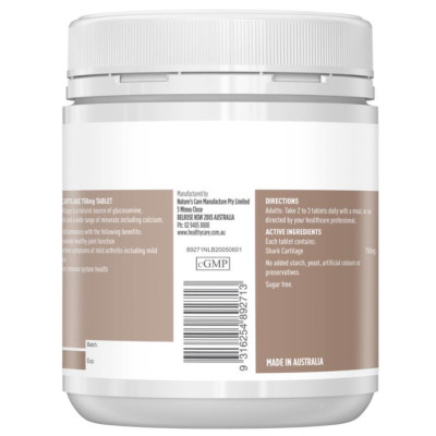 Sụn vi cá mập Healthy Care Shark Cartilage Tăng cường sức khỏe xương khớp, Tăng chức năng vận động - QuaTangMe Extaste