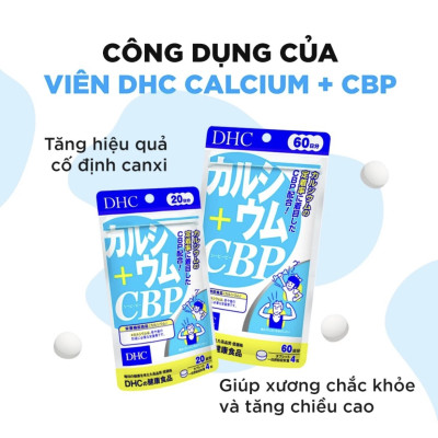 Viên uống bổ sung Canxi DHC Calcium + CBP giúp xương chắc khoẻ, phát triển chiều cao 30 - 90 ngày