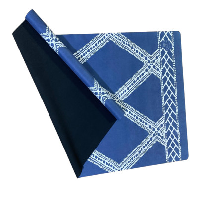 Thảm tập yoga du lịch cao cấp chính hãng Yvonne, Blue Navy (TẶNG KÈM 3 PHẦN QUÀ) dày 1,5mm gấp gọn, bề mặt nhám, siêu bám, ưa mồ hôi, dễ vệ sinh, chất liệu cao su tự nhiên, kích thước 183cm x 66cm, nặng 1,2kg