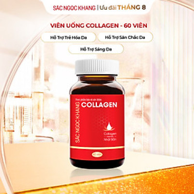 Viên uống Collagen Sắc Ngọc Khang thế hệ mớI Hộp 60 viên giúp sáng da, giảm nếp nhăn - đốm nâu, nuôi dưỡng và làm đẹp da , tóc, móng