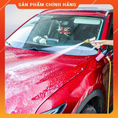 Bộ dây vòi xịt nước rửa xe, tưới cây , tăng áp 3 lần, loại 7m, 10m 206236 đầu đồng,cút,nối nhựa đen+ đai .