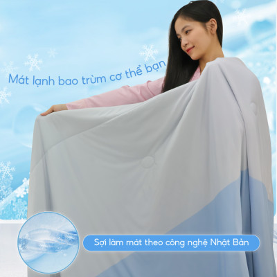 [CHĂN HÈ MÁT LẠNH] Mền lạnh I Cool Advance NIN House NM8034 1m6x2m1 | Chăn chần bông Ice Silk lạnh như tencel