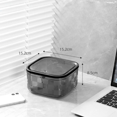 Hộp Rác Mini Để Bàn Văn Phòng, Hộp Đựng Rác Trong Suốt Có Nắp Bật - Hàng chính hãng