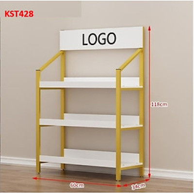 Kệ trưng bày sản phẩm, hàng hóa , kệ trang trí khung sắt mặt gỗ KST428 - NỘI THẤT LẮP RÁP VIENDONGADV
