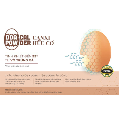 Canxi hữu cơ tinh khiết từ vỏ trứng gà