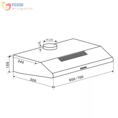 Máy hút mùi Eurosun EH-70CF19B - Hàng Chính Hãng