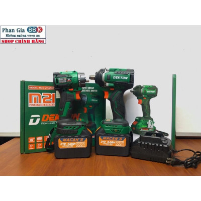 Combo·Máy Bắn Vít/Máy Bulong Dekton 550 N.m Bộ 2 Pin 15 CELL chính hãƞg