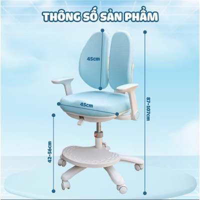 Ghế học sinh chống gù đa năng Juno sofa nâng hạ chiều cao tay gạt CT G104+ có khóa bánh trọng lực, xoay 360 độ