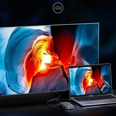 Ugreen UG70449CM296TK bộ chuyển USB type C ra 3 × USB 3.1 Gen2 + HDMI + PD 100W + cấp nguồn DC + ssd M.2 NGFF Docking Station - HÀNG CHÍNH HÃNG