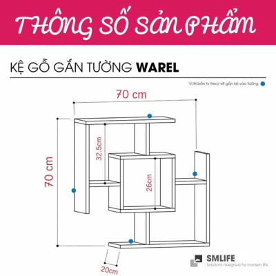 Kệ gỗ trang trí đa năng SMLIFE Warel