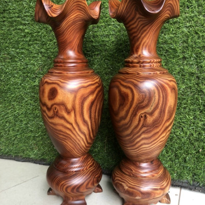 CẶP LỤC BÌNH (LỘC BÌNH ) PHONG THỦY HÚT TÀI LỘC BẰNG GỖ TRẮC ĐẸP LONG LANH KT 50×15CM