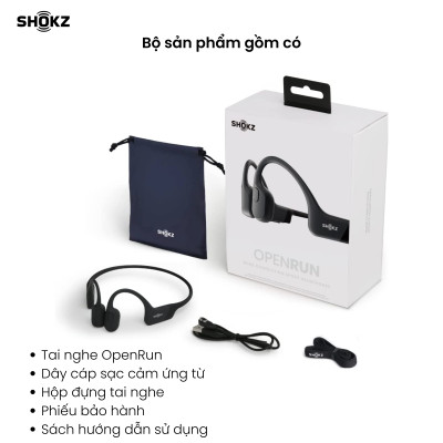 Tai Nghe Bluetooth Thể Thao Dẫn Truyền Âm Thanh Qua Xương SHOKZ OPEN RUN MINI S803 - Hàng Chính Hãng - Kháng nước IP67 - Sạc nhanh- Pin sử dụng trong 8 tiếng