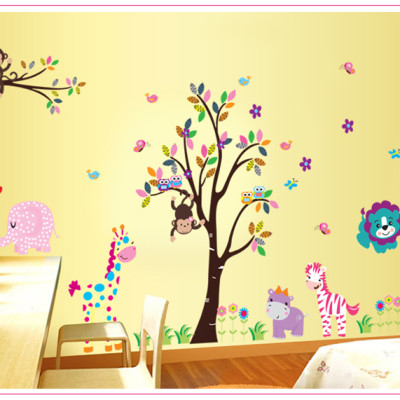 Decal Dán Tường Vui Cùng Khỉ Con DF5099 (Size lớn)