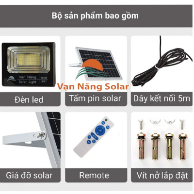 Đèn pha năng lượng mặt trời Vạn Năng Solar 300w