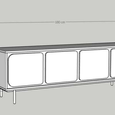 [Happy Home Furniture] SWEETY , Tủ TV 4 cánh mở - chân sắt , 180cm x 40cm x 56cm ( DxRxC), KTV_017