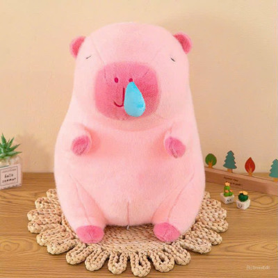 Thú nhồi bông capybara hồng chảy nước mũi đáng yêu - Size từ 35cm đến 45cm - Móc khoá gấu bông Capybara.