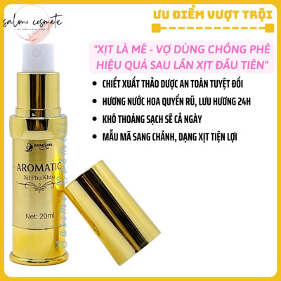 COMBO 2 Lọ Xịt Phụ Khoa AROMATIC Quyên Lara 20ml, Khử Mùi Hôi, Ngừa Viêm Nhiễm, Cân Bằng PH