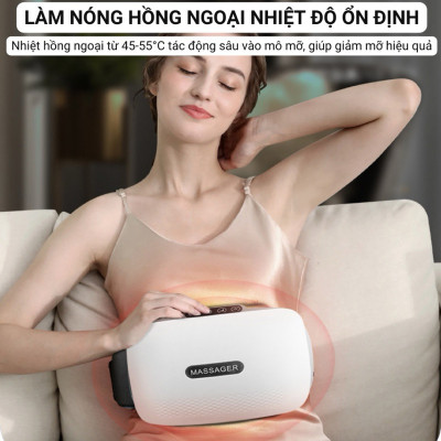 Máy massage bụng đa năng BM - B46, tích hợp đá nóng Himalaya giúp tan mỡ bụng, chân đùi, an toàn cho người sử dụng