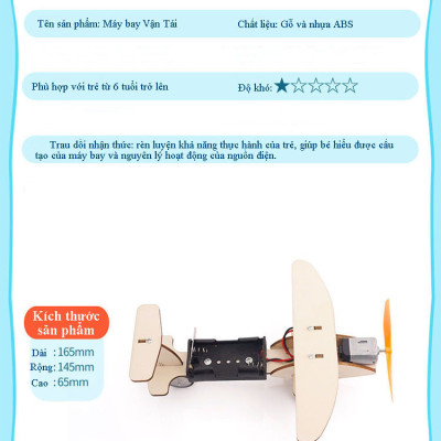 Đồ Chơi Lắp Ghép STEM Mô Hình Máy Bay Vận Tải, Đồ Chơi Gỗ Cao Cấp Máy Bay Vận Tải, Đồ Chơi Khoa Học Tự Làm DIY Wood Steam-Chính Hãng BABYBOSS + Tặng Kèm Tranh Ghép Gỗ.