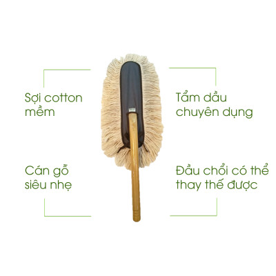 Đầu chổi thay thế cho chổi lau ô tô, có tầm dầu chuyên dụng, quét bụi, bảo vệ sơn xe TÂM LUÂN Chổi lau tẩm dầu - Hàng chính hãng