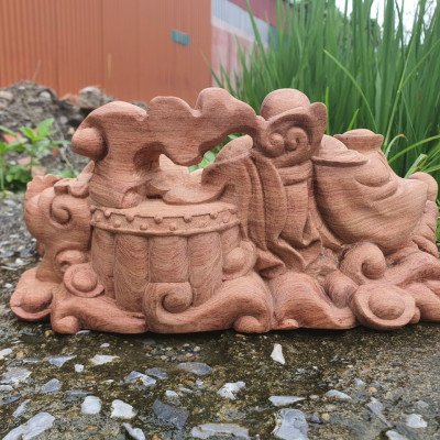 Tượng phật di lặc nhị phúc bằng gỗ hương đá đẹp long lanh kt 29×13,5×13cm