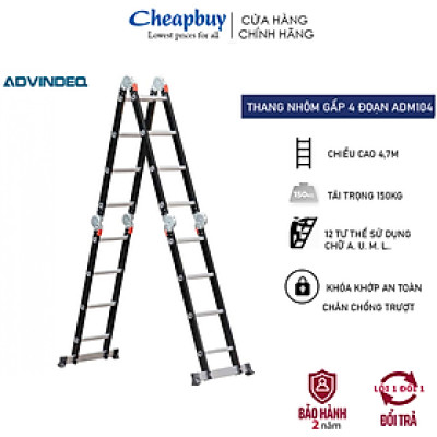 Thang Nhôm Đa Năng 4 Đoạn 16 Bậc Advindeq ADM104 