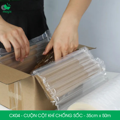 Cuộn cột khí chống sốc - 35cm x 50m - Xốp hơi, đệm hơi đóng gói hàng dễ vỡ - CK04