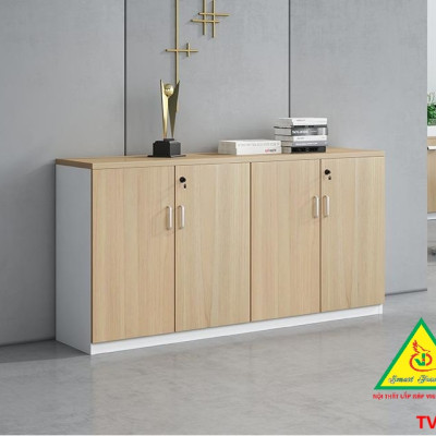 Tủ hồ sơ văn phòng, tủ tài liệu thấp gỗ MDF TVP402 - NỘI THẤT LẮP RÁP VIENDONGADV