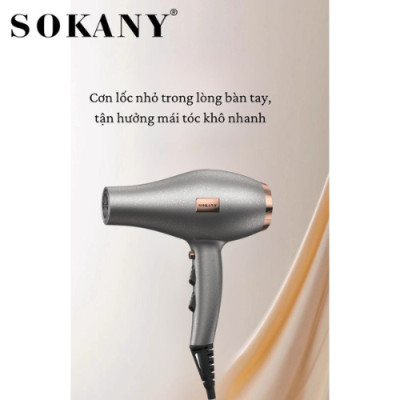 Máy sấy tóc chuyên dụng SOKANY SK-14015 công suất lớn 2400W, máy sấy chuẩn salon 2 chiều nóng lạnh giúp giảm gãy rụng tóc - HÀNG CHÍNH HÃNG