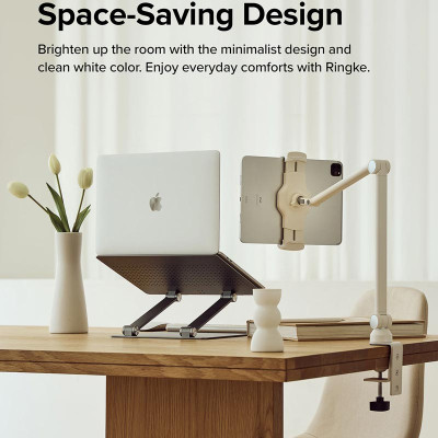 Giá đỡ cho điện thoại, máy tính bảng RINGKE Clamp Stand Holder - Hàng Chính Hãng