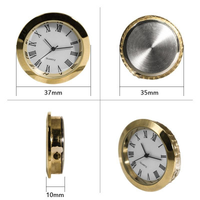 Mặt đồng hồ để bàn Camry đường kính 3.7cm màu VÀNG dùng để gắn đồng hồ để bàn pha lê, đồng hồ để bàn gỗ, đồng hồ decor