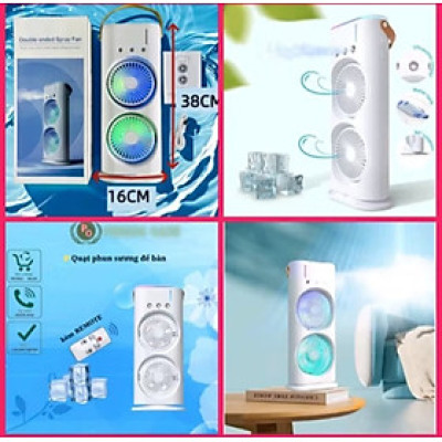 1 CÁI QUẠT GIÓ PHUN SƯƠNG 2 TẦNG GIÓ CÓ TÍCH ĐIỆN ĐIỀU KHIỂN TỪ XA SIÊU MÁT LẠNH CHO MỌI GIA ĐÌNH