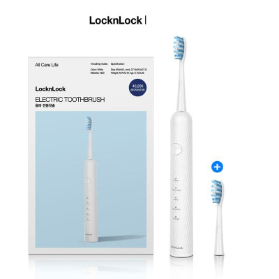 Bàn chải đánh răng điện LocknLock ENR331WHT, Hàng chính hãng, 4 chế độ làm sạch, dung lượng 1500mAh - JoyMall