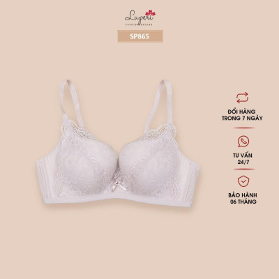Áo Lót Nâng Ngực Nữ LUPERI LU3AL865 Thiết Kế Quả Lên Không Gọng Đệm Mềm Mỏng Phối Ren Bản Đai 3 Móc Chắc Chắn Ôm Ngực