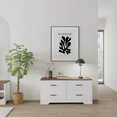 HAPPY FURNITURE , Tủ lưu trữ 4 ngăn kéo - SAFA , THK_326 , 120cm x 45cm x 57cm DxRxC