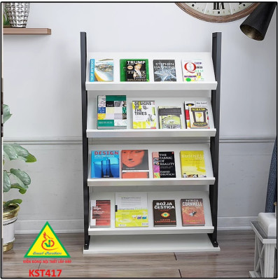 Kệ trưng bày sản phẩm, hàng hóa , kệ trang trí khung sắt mặt gỗ KST417- Nội thất lắp ráp Viễn Đông Adv