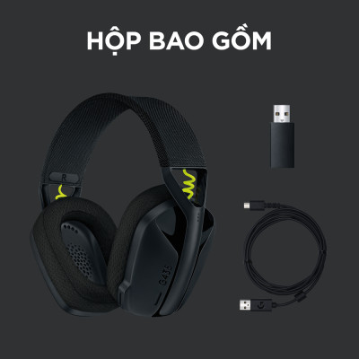 Tai nghe game không dây Bluetooth và Lighspeed Logitech G435 – Mic ảo tích hợp, nhẹ, tương thích PC, Điện thoại, PS4, PS5 - Hàng chính hãng