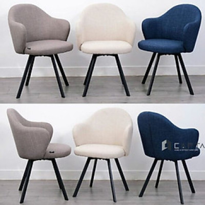 Ghế trang điểm bàn phấn nữ nệm vải CRAB 8A-F Nội thất Capta Ghế bàn trang điểm nệm vải chân chụm xoay 360 độ tại hcm