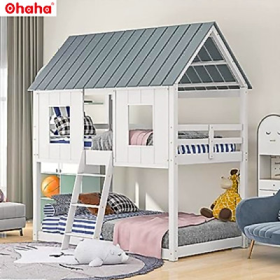 [Video thực tế - Miễn phí vận chuyển & lắp đặt] Giường tầng trẻ em thông minh cao cấp kiểu dáng ngôi nhà Ohaha - GTCC010