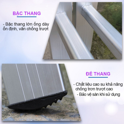 Thang nhôm gấp 4 khúc Nikita Nik44 chân thẳng