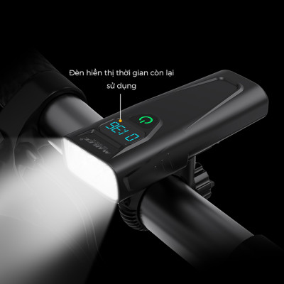 Đèn Pha Xe Đạp Chiếu Sáng Chống Nước CD-30 Gắn Tay lái, Vỏ nhựa ABS, Sạc Điện Type-C Có Đồng Hồ Hiển Thị Thời Gian Lượng Pin, Có Hỗ trợ Sạc Khẩn Cấp - Mai Lee