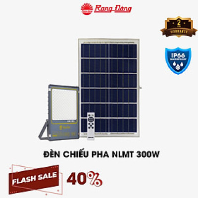 Đèn Năng lượng mặt trời Rạng Đông CP03.SL.RAD 300W.V2 công suất 300W phiên bản mới thế hệ 2, có điều khiển, sáng vượt trội, cảm biến bật tắt theo môi trường, chống nước IP66 - Hàng chính hãng