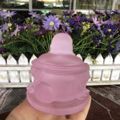 Tượng Phật Di lặc ngồi phong thuỷ đá lưu ly đặt bàn làm việc, taplo xe ô tô