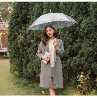 Dù Che Mưa Trong Suốt Thời Trang Tiện Lợi - Ô Che Mưa Cầm Tay Gấp Gọn Phụ Kiện Chụp Ảnh 