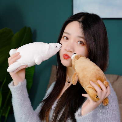 Gấu Bông Gấu Bắc Cực Ice Bear Nằm Dễ Thương Mềm Mịn Mẫu Mới (35cm--->65cm) Gối Ôm Gấu Bắc Cực Nằm Hàng Cao Cấp Vải Miniso 4 Chiều Co Giãn Êm Ái