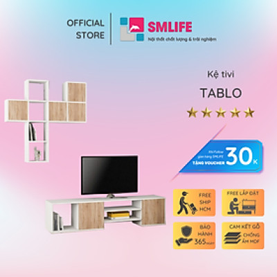 Kệ để tivi gỗ cho phòng ngủ gia đình SMLIFE Tablo