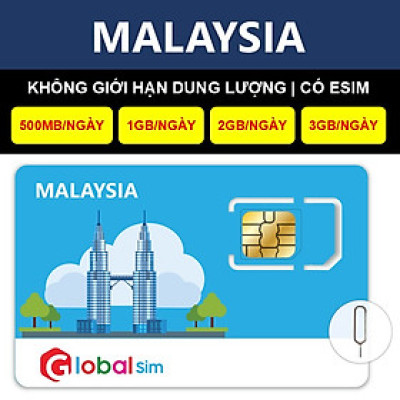 SIM DU LỊCH MALAYSIA - KHÔNG GIỚI HẠN DATA (HÀNG CHÍNH HÃNG)